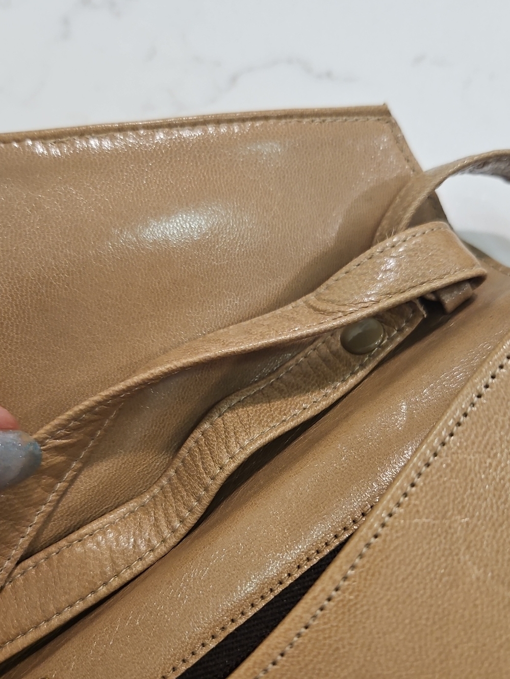 Vtg Charles Jourdan Paris Kid Leather Envelope Bag Clutch Removable Strap EUC - Picture 9 of 9